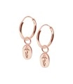 Iris Birth Flower Silver Hoop Earring Charms HO-2696